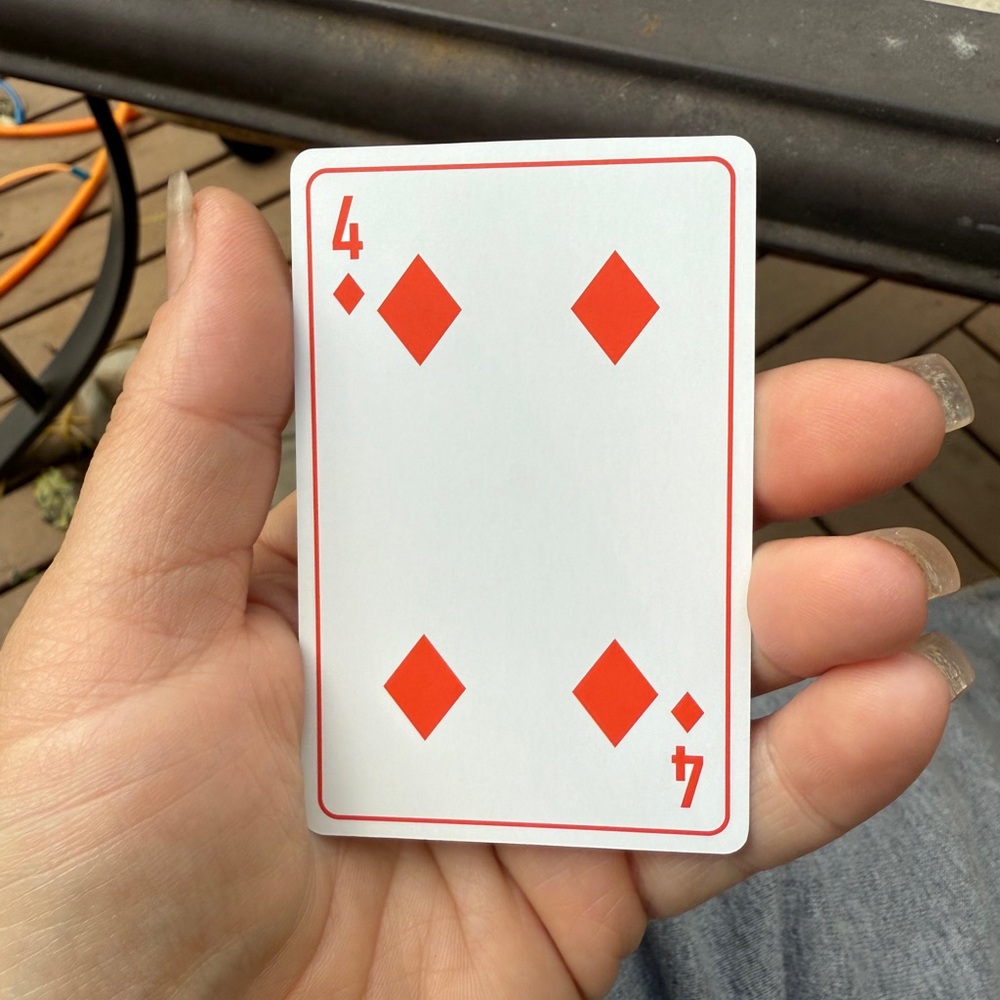 Dior Red Four of Diamond Playing Card